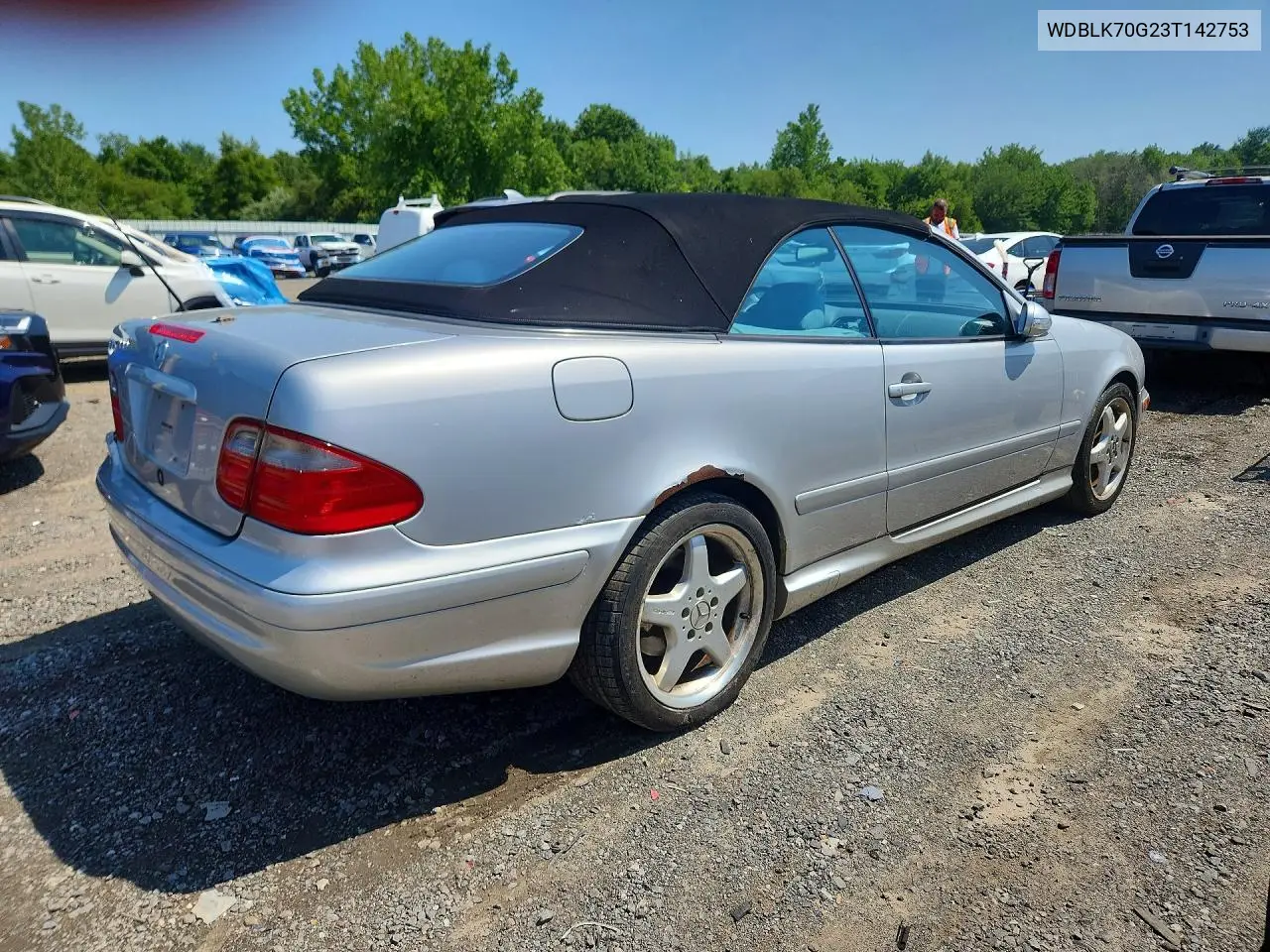 2003 Mercedes-Benz Clk 430 VIN: WDBLK70G23T142753 Lot: 59998506