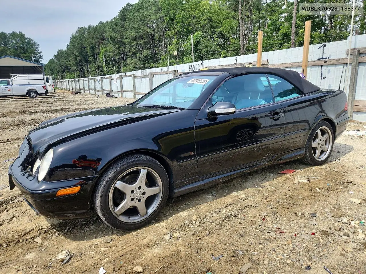 2003 Mercedes-Benz Clk 430 VIN: WDBLK70G23T138377 Lot: 60748506