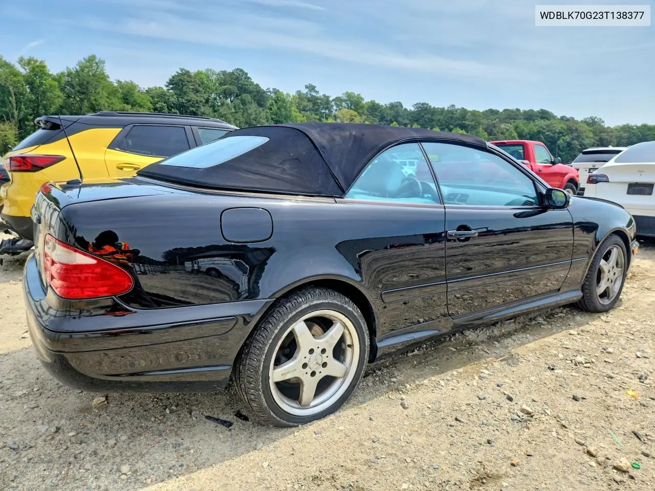2003 Mercedes-Benz Clk 430 VIN: WDBLK70G23T138377 Lot: 60748506