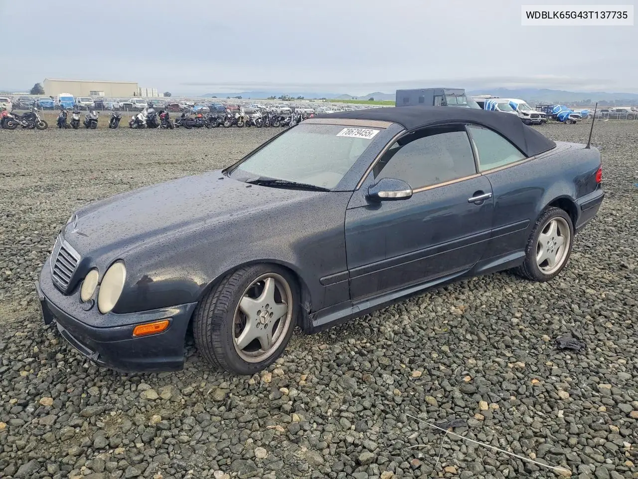 2003 Mercedes-Benz Clk 320 VIN: WDBLK65G43T137735 Lot: 78679455