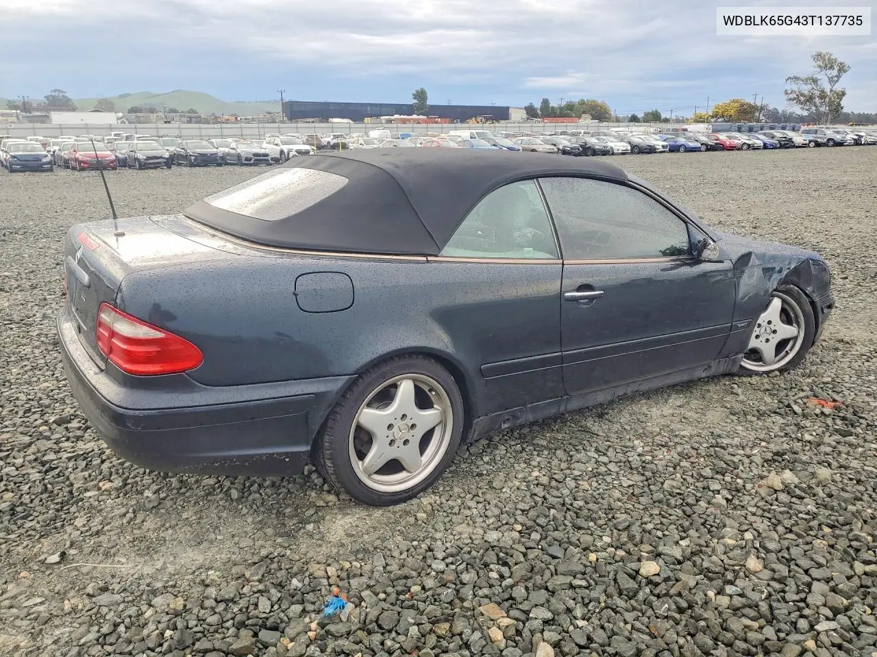 2003 Mercedes-Benz Clk 320 VIN: WDBLK65G43T137735 Lot: 78679455