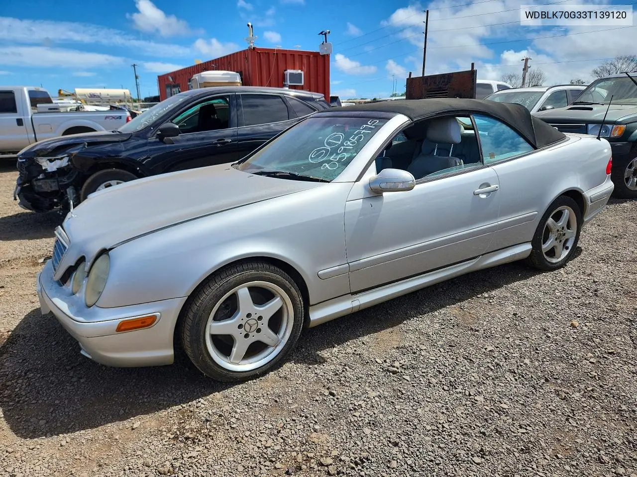 2003 Mercedes-Benz Clk 430 VIN: WDBLK70G33T139120 Lot: 85985795