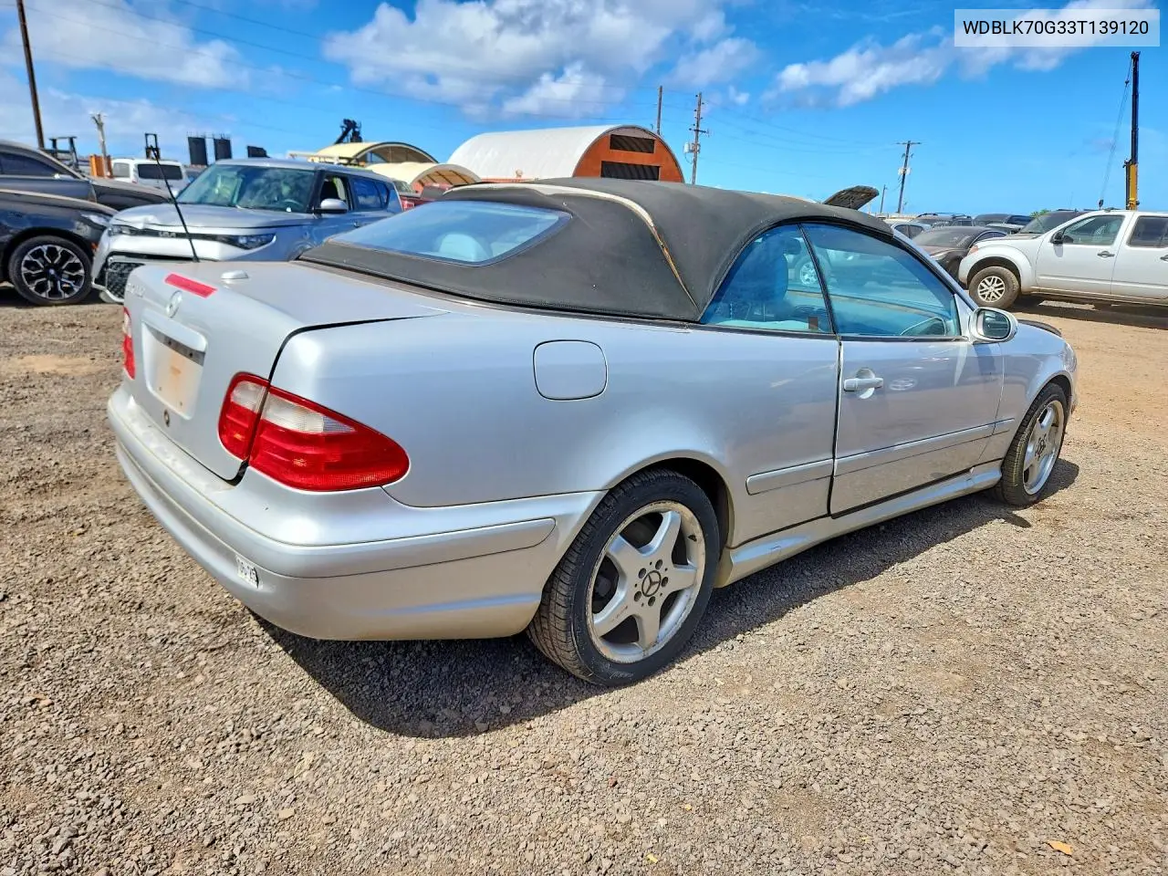 2003 Mercedes-Benz Clk 430 VIN: WDBLK70G33T139120 Lot: 85985795