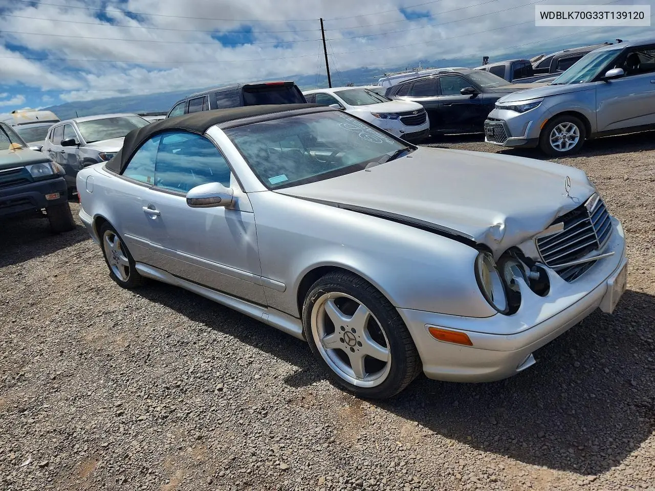 2003 Mercedes-Benz Clk 430 VIN: WDBLK70G33T139120 Lot: 85985795