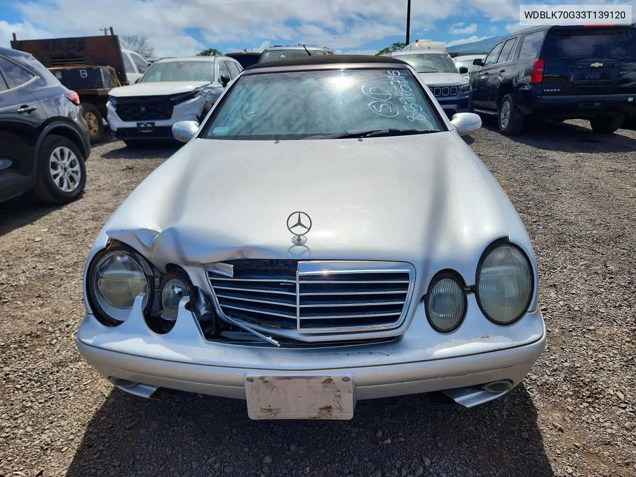 2003 Mercedes-Benz Clk 430 VIN: WDBLK70G33T139120 Lot: 85985795