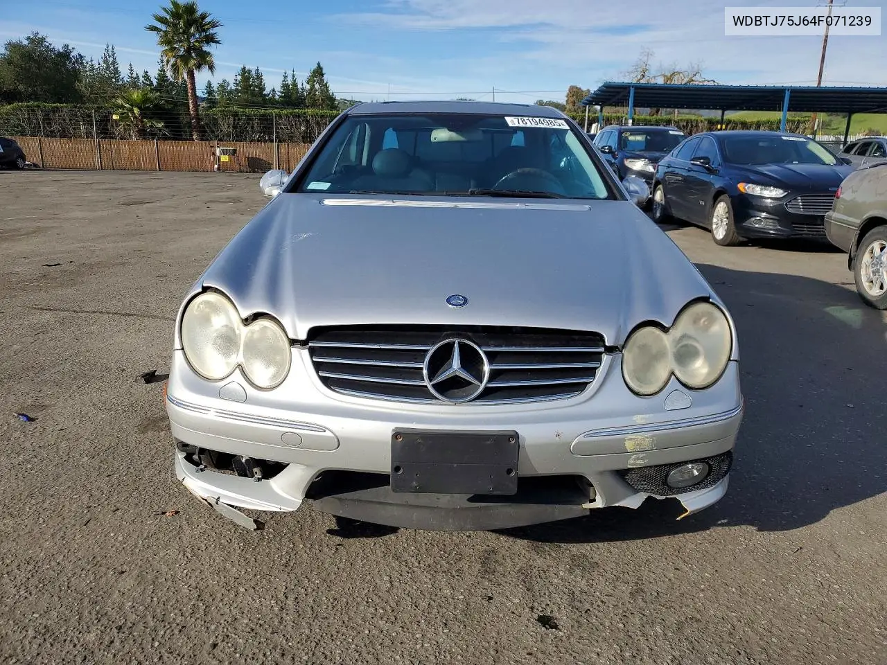 2004 Mercedes-Benz Clk 500 VIN: WDBTJ75J64F071239 Lot: 78194985