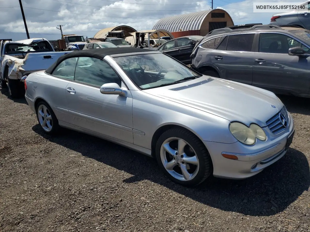 2005 Mercedes Benz Clk VIN: WDBTK65J85F152140 Lot: 85545895