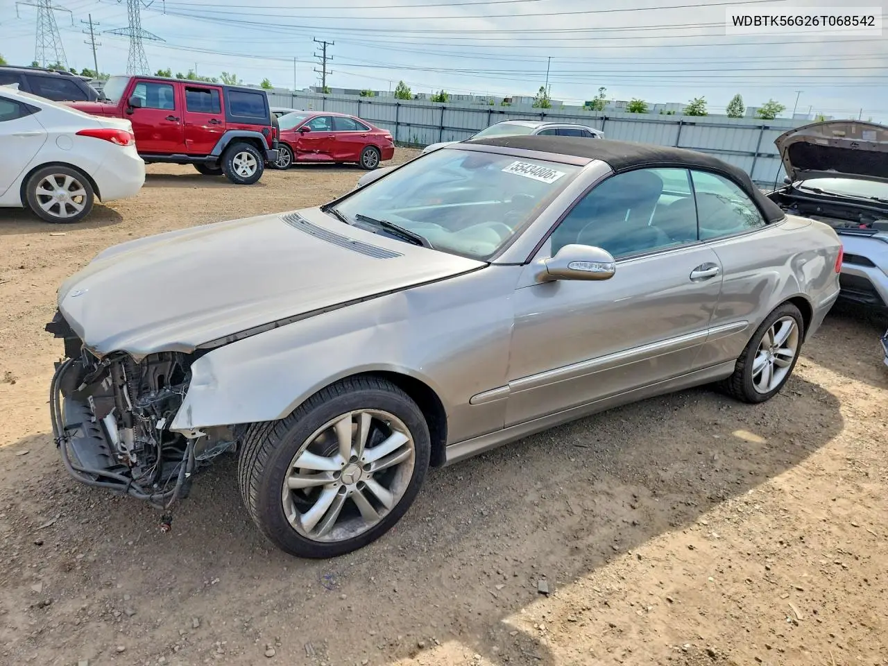 2006 Mercedes-Benz Clk 350 VIN: WDBTK56G26T068542 Lot: 55434806
