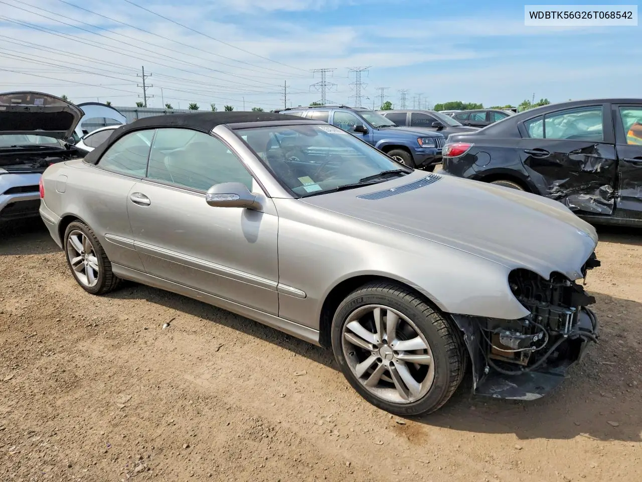 2006 Mercedes-Benz Clk 350 VIN: WDBTK56G26T068542 Lot: 55434806