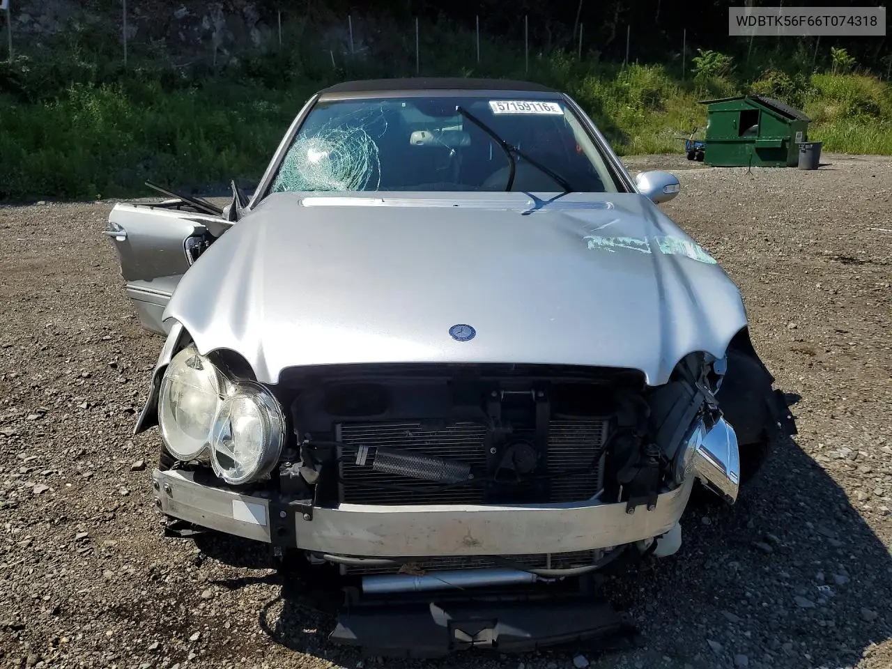 2006 Mercedes-Benz Clk 350 VIN: WDBTK56F66T074318 Lot: 57159116