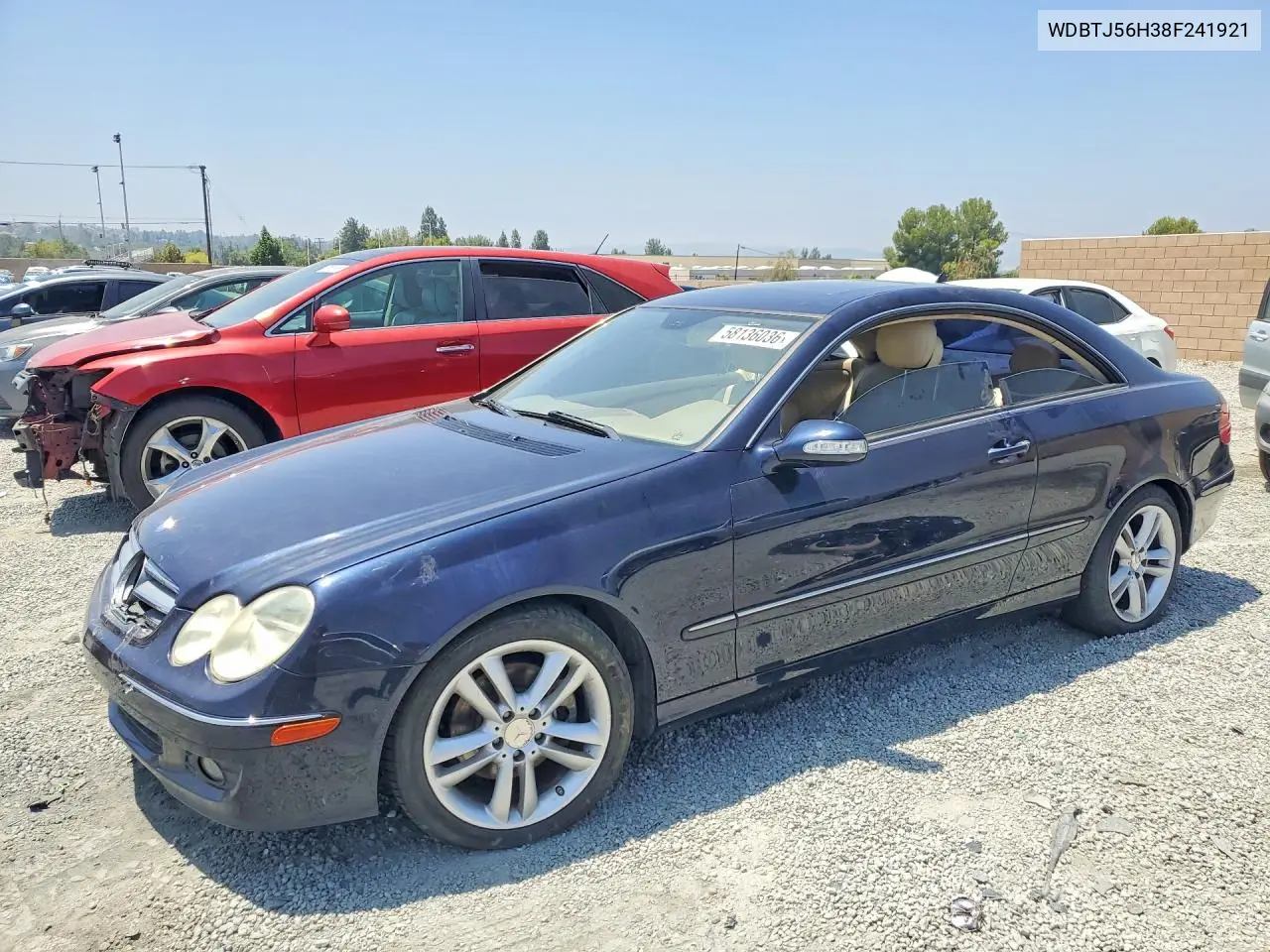 2008 Mercedes-Benz Clk 350 VIN: WDBTJ56H38F241921 Lot: 58136036