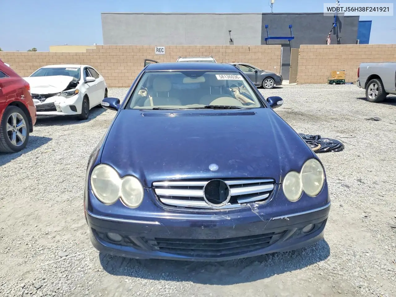 2008 Mercedes-Benz Clk 350 VIN: WDBTJ56H38F241921 Lot: 58136036