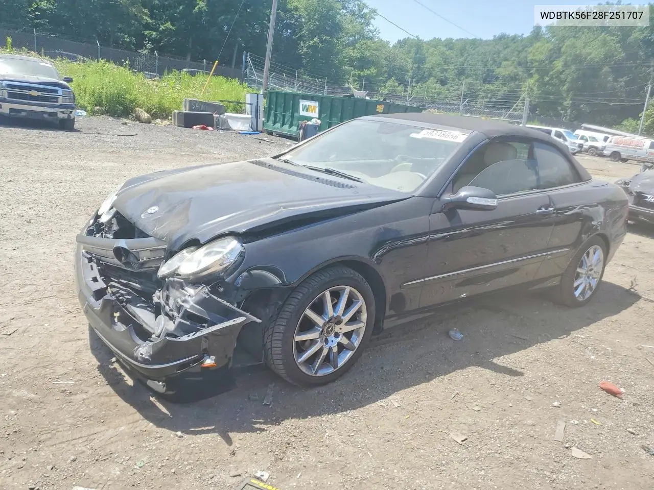 2008 Mercedes-Benz Clk 350 VIN: WDBTK56F28F251707 Lot: 59348656