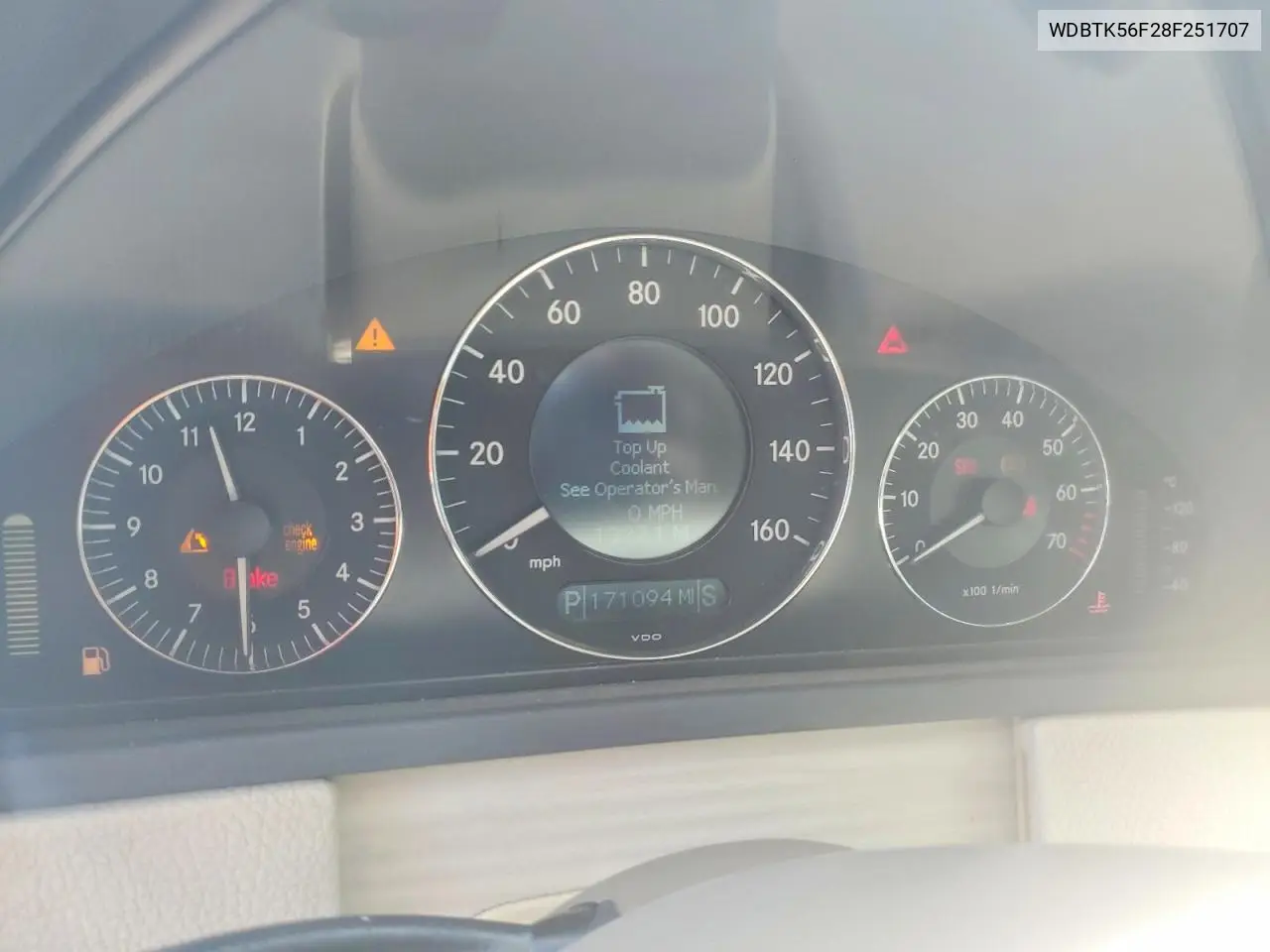 2008 Mercedes-Benz Clk 350 VIN: WDBTK56F28F251707 Lot: 59348656