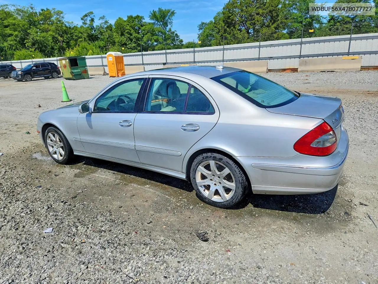2007 Mercedes-Benz E 350 VIN: WDBUF56X47B077727 Lot: 57223056