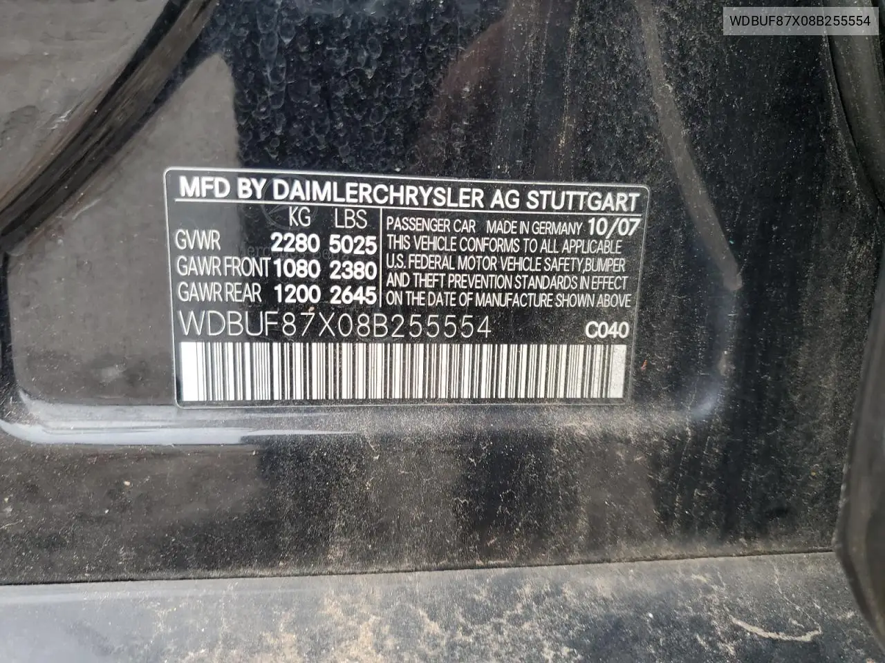WDBUF87X08B255554 2008 Mercedes-Benz E 350 4Matic