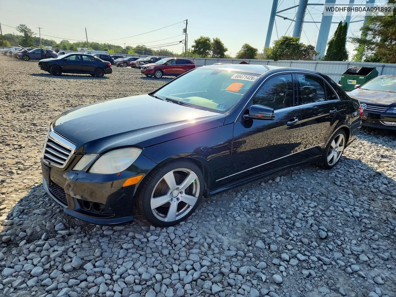 2010 Mercedes-Benz E 350 4Matic VIN: WDDHF8HB0AA091892 Lot: 60471426