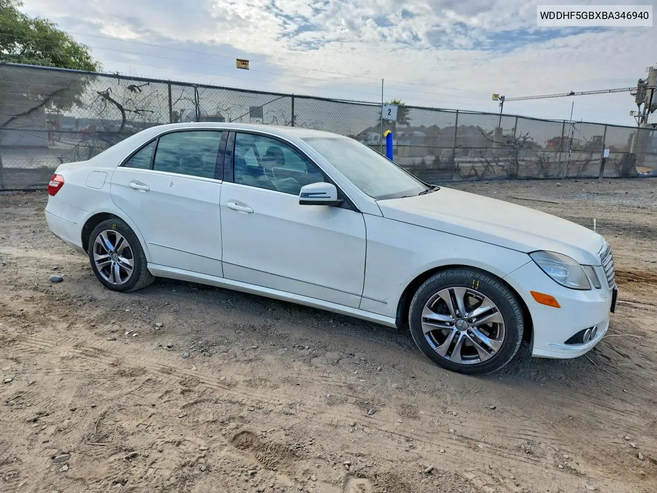 2011 Mercedes-Benz E 350 VIN: WDDHF5GBXBA346940 Lot: 59165246