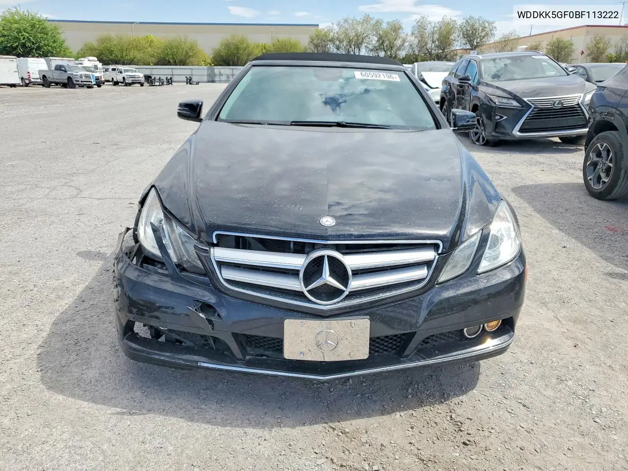 2011 Mercedes-Benz E 350 VIN: WDDKK5GF0BF113222 Lot: 60592196