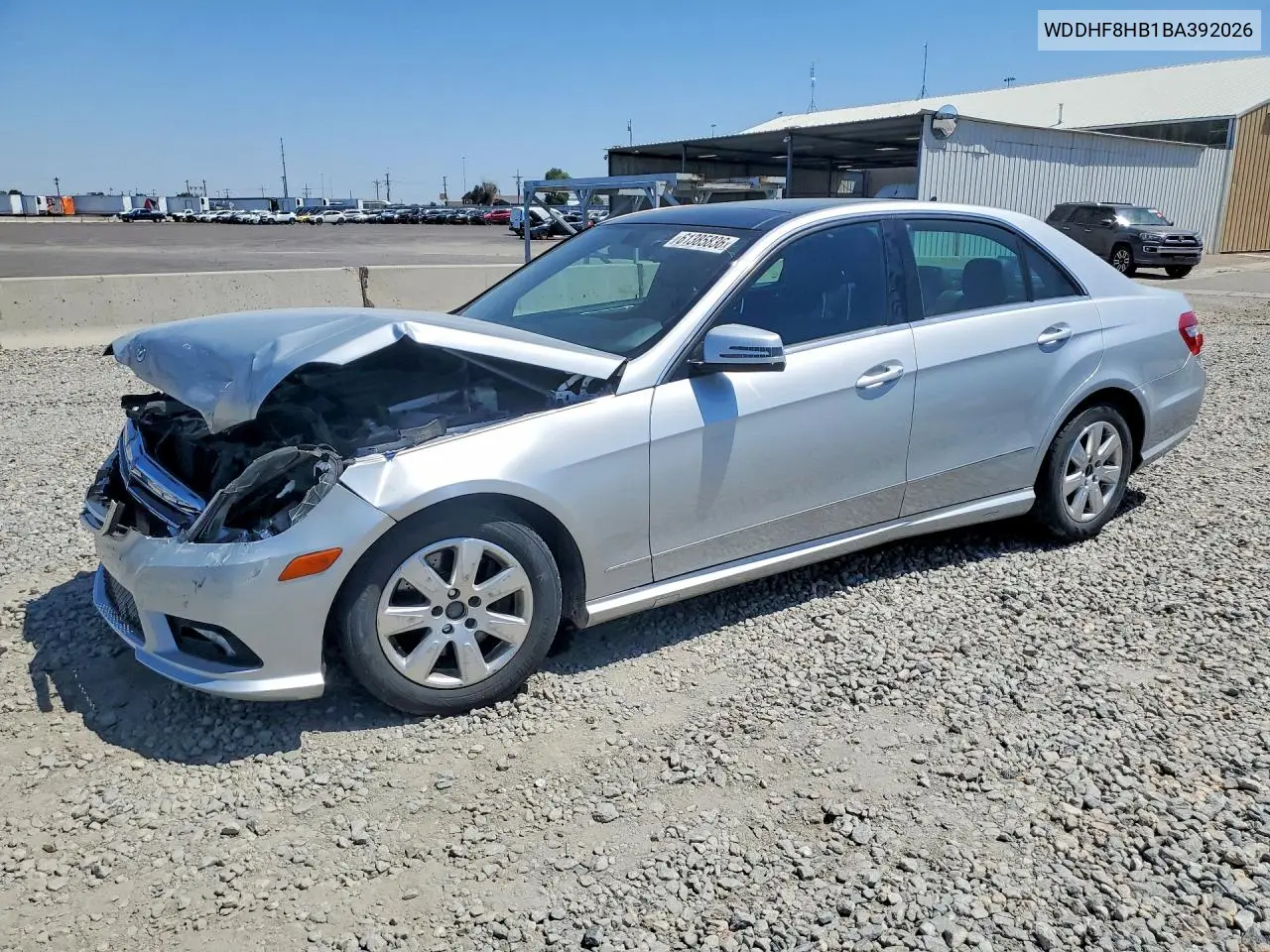 2011 Mercedes-Benz E 350 4Matic VIN: WDDHF8HB1BA392026 Lot: 61385836
