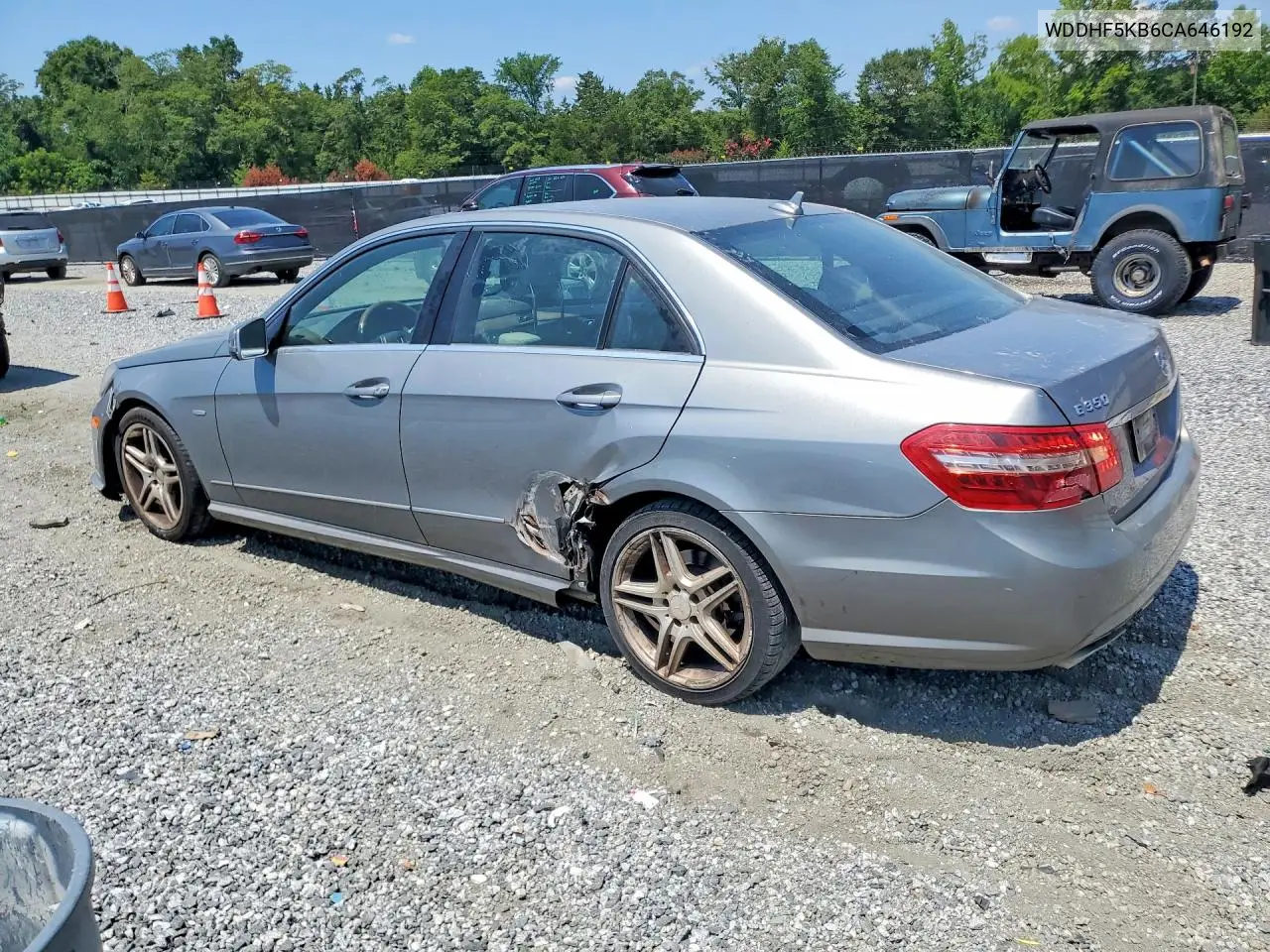 2012 Mercedes-Benz E 350 VIN: WDDHF5KB6CA646192 Lot: 61229646