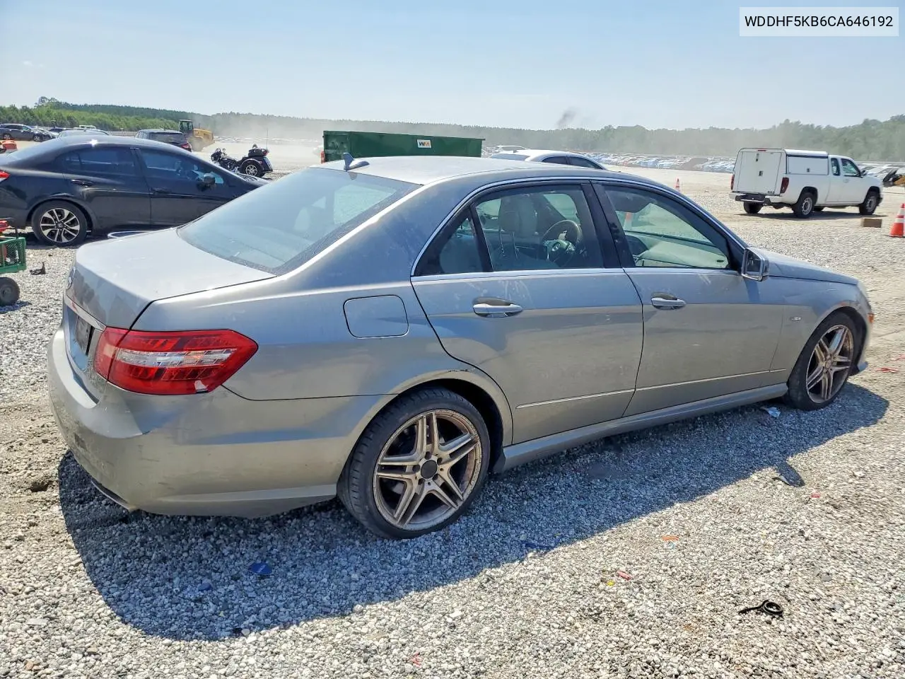 2012 Mercedes-Benz E 350 VIN: WDDHF5KB6CA646192 Lot: 61229646