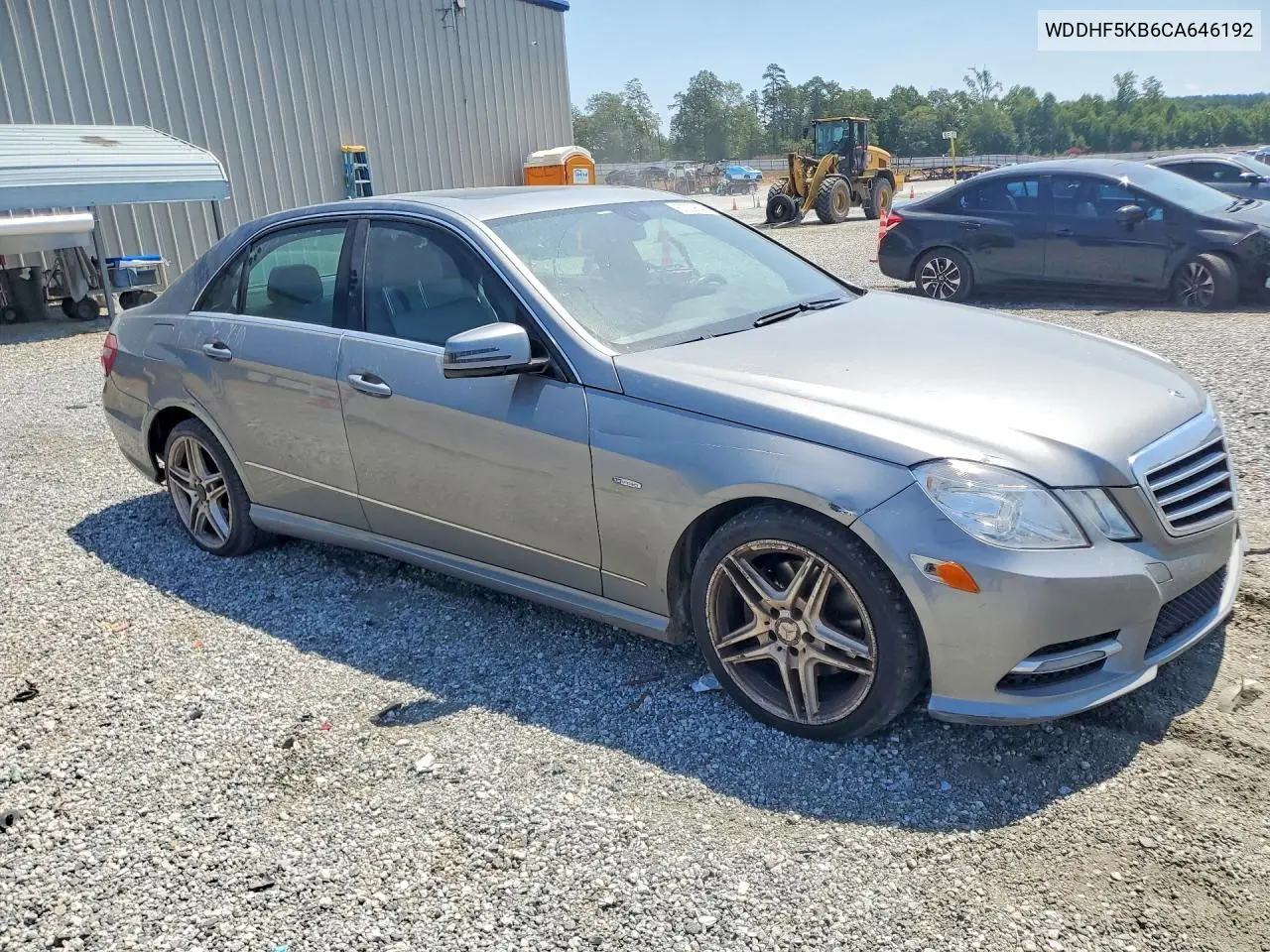 2012 Mercedes-Benz E 350 VIN: WDDHF5KB6CA646192 Lot: 61229646