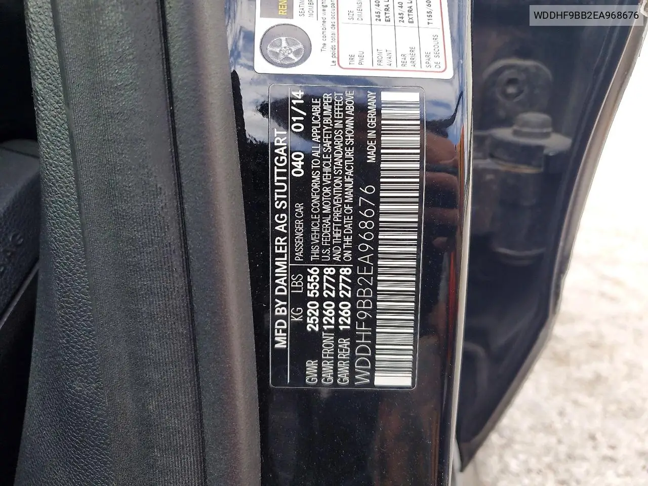 2014 Mercedes-Benz E 550 4Matic VIN: WDDHF9BB2EA968676 Lot: 56720946