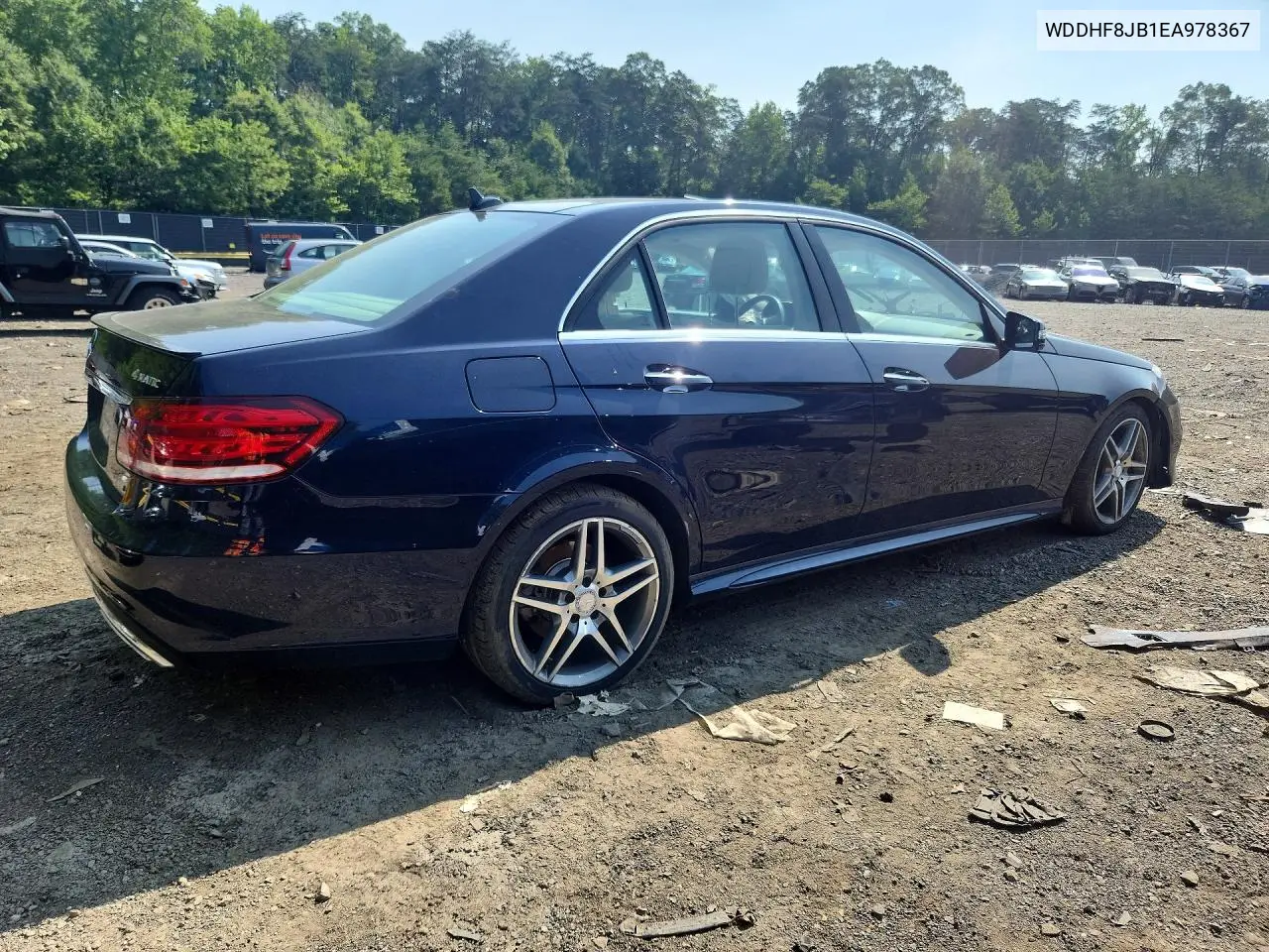 2014 Mercedes-Benz E 350 4Matic VIN: WDDHF8JB1EA978367 Lot: 60883416