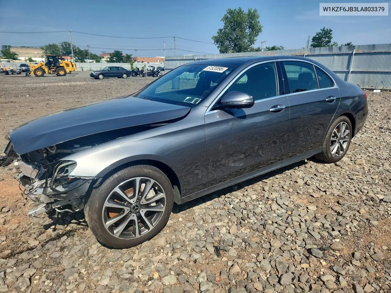 2020 Mercedes-Benz E 450 4Matic VIN: W1KZF6JB3LA803379 Lot: 61520896