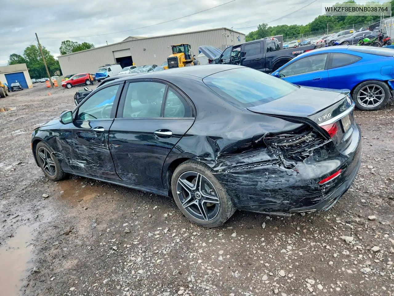 2022 Mercedes-Benz E 350 4Matic VIN: W1KZF8EB0NB038764 Lot: 60305856