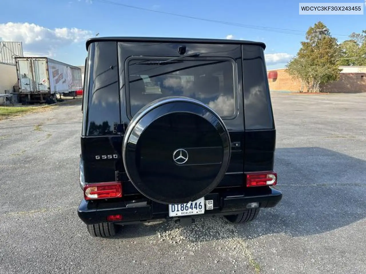 2016 Mercedes-Benz G 550 VIN: WDCYC3KF3GX243455 Lot: 62552702