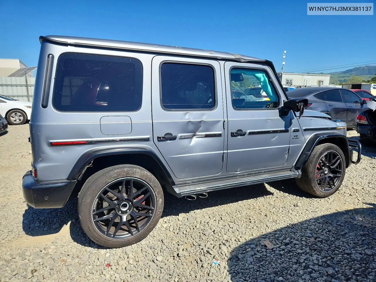 2021 Mercedes-Benz G 63 Amg VIN: W1NYC7HJ3MX381137 Lot: 55910546