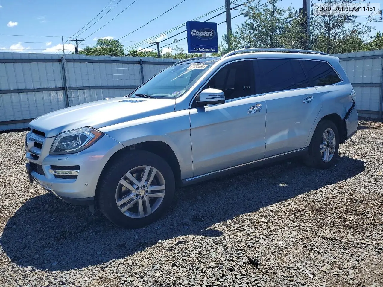2014 Mercedes-Benz Gl 450 4Matic VIN: 4JGDF7CE8EA411451 Lot: 57225286