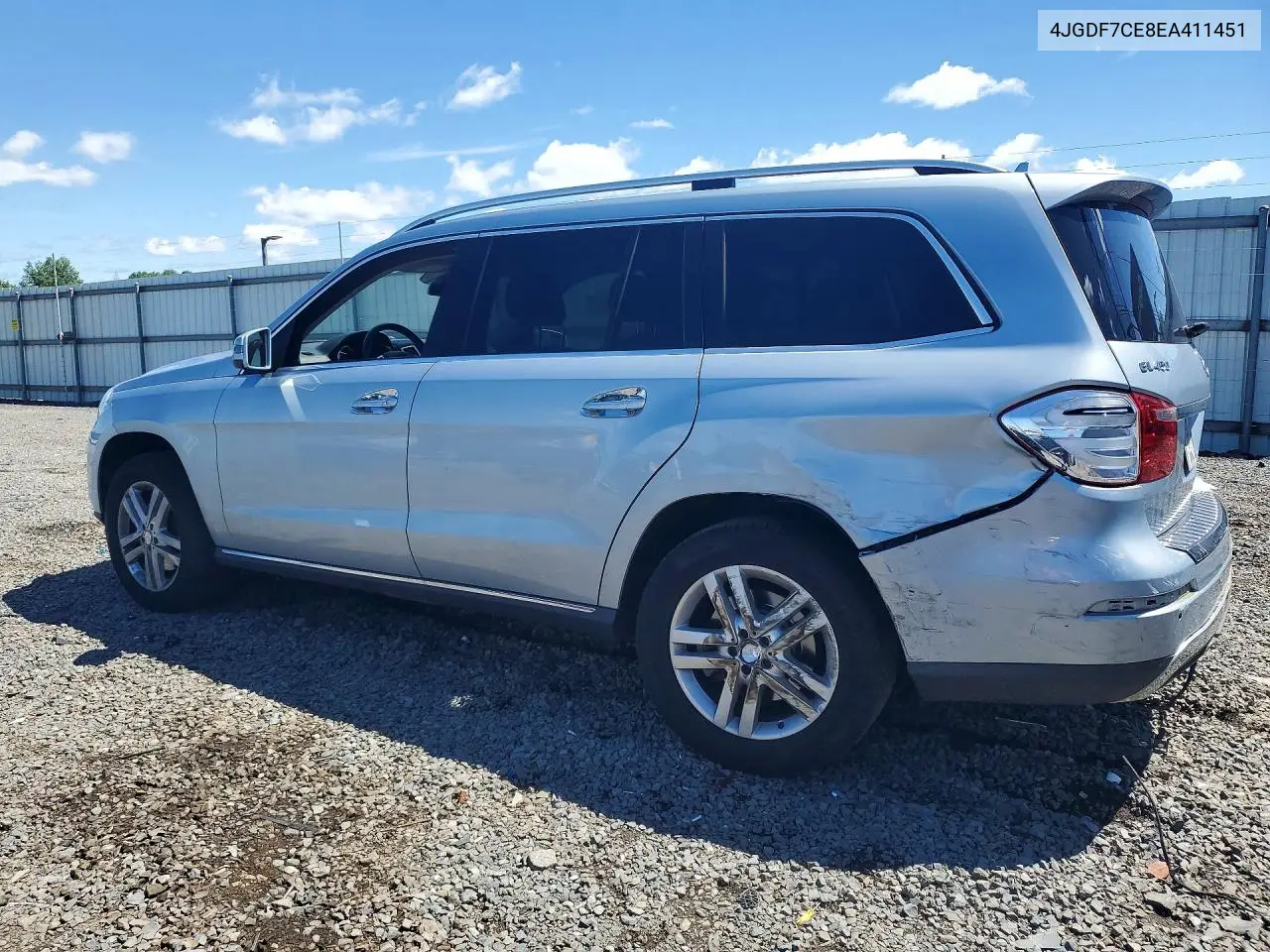2014 Mercedes-Benz Gl 450 4Matic VIN: 4JGDF7CE8EA411451 Lot: 57225286