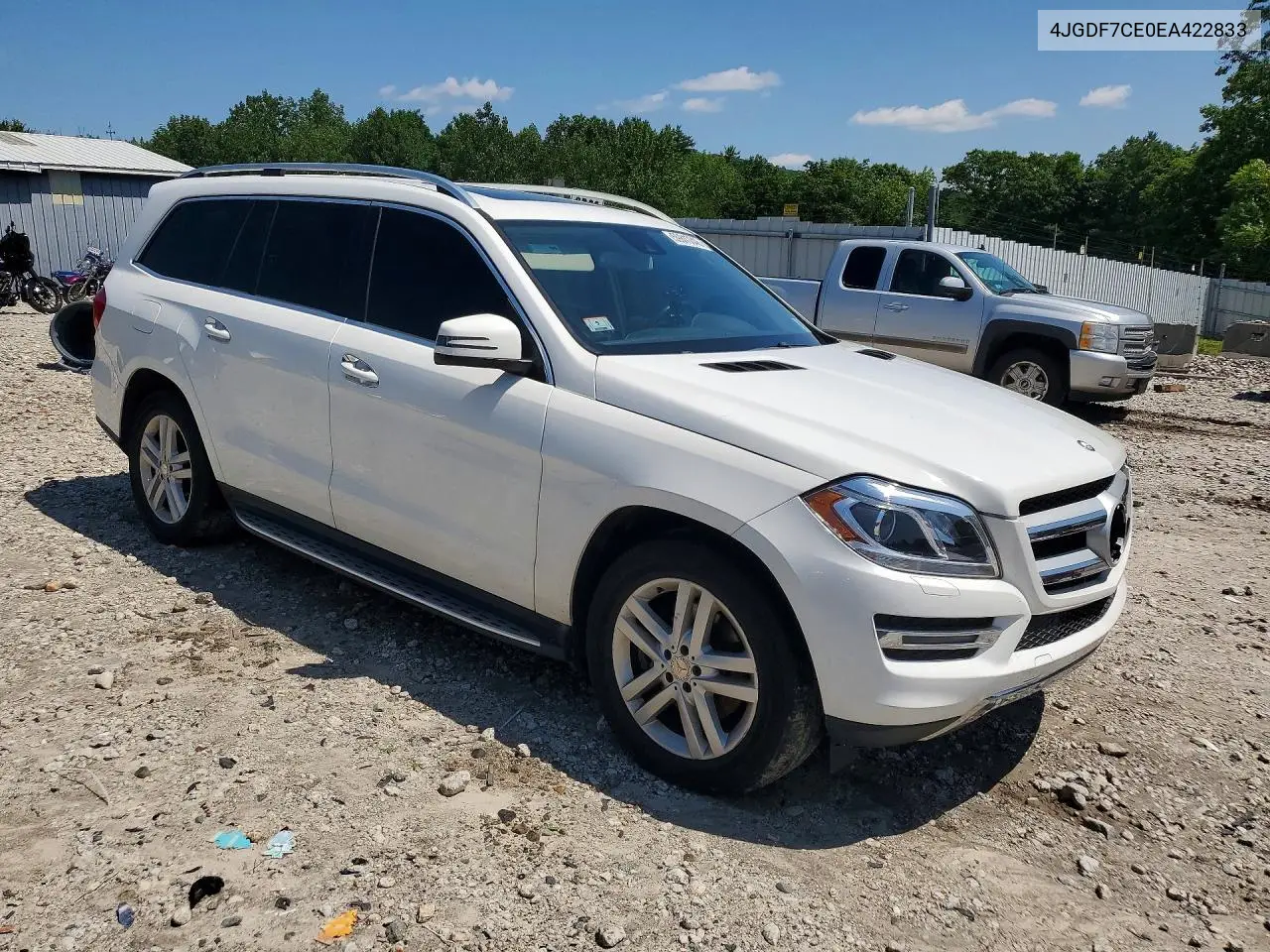 2014 Mercedes-Benz Gl 450 4Matic VIN: 4JGDF7CE0EA422833 Lot: 59810346