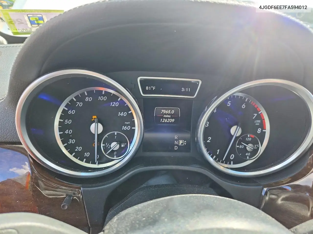 2015 Mercedes-Benz Gl 450 4Matic VIN: 4JGDF6EE7FA594012 Lot: 58535166