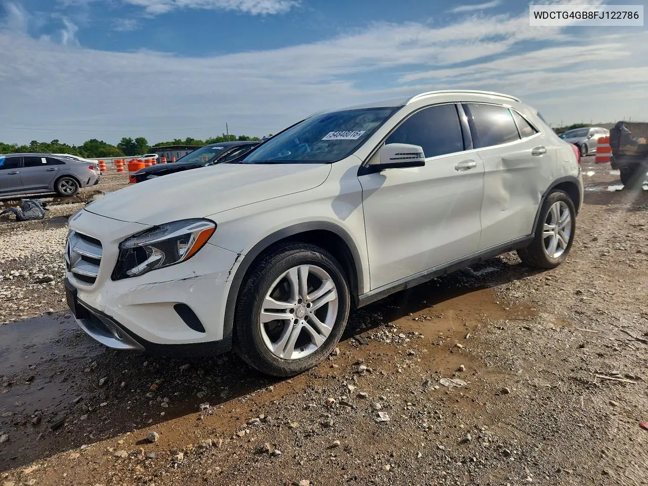 2015 Mercedes-Benz Gla 250 4Matic VIN: WDCTG4GB8FJ122786 Lot: 54848016