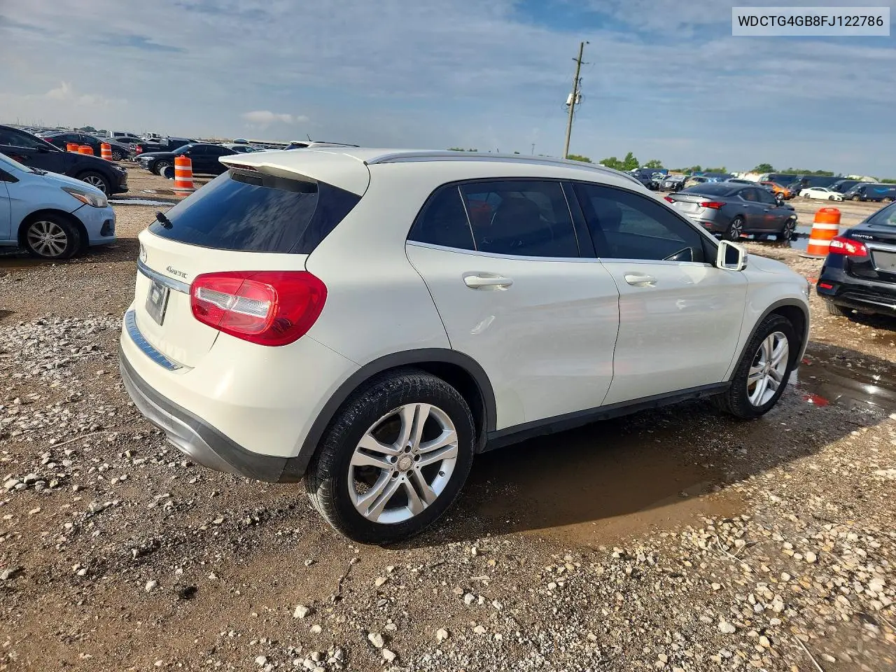 2015 Mercedes-Benz Gla 250 4Matic VIN: WDCTG4GB8FJ122786 Lot: 54848016
