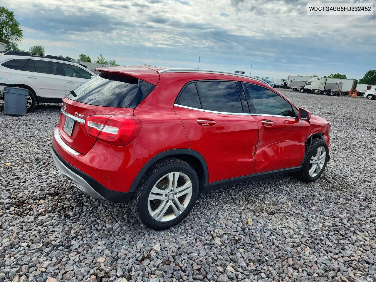 2017 Mercedes-Benz Gla 250 4Matic VIN: WDCTG4GB6HJ332452 Lot: 58369396