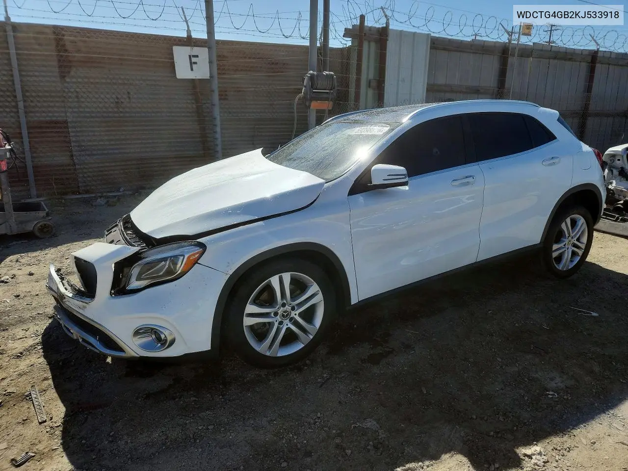 2019 Mercedes-Benz Gla 250 4Matic VIN: WDCTG4GB2KJ533918 Lot: 59398816