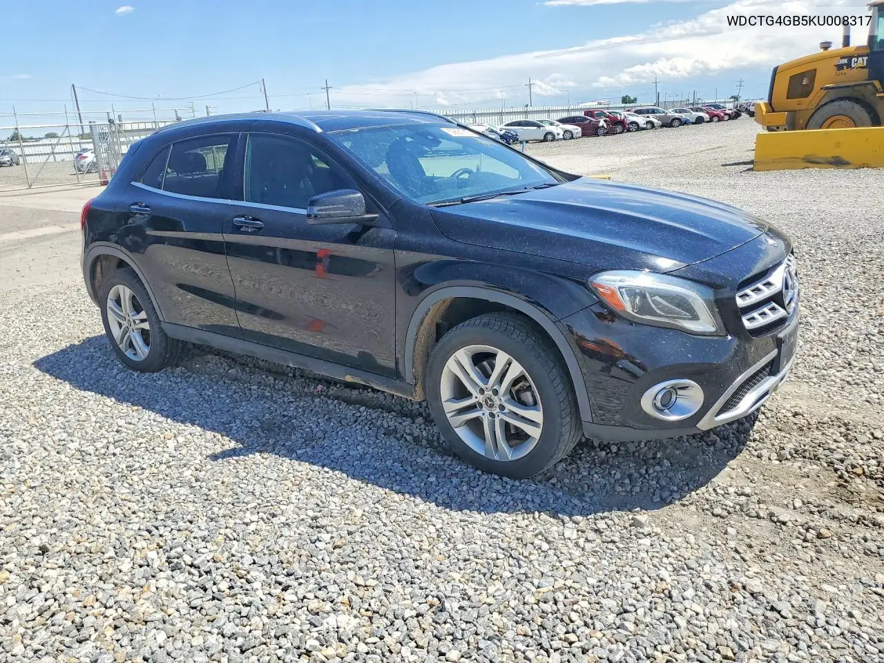 2019 Mercedes-Benz Gla 250 4Matic VIN: WDCTG4GB5KU008317 Lot: 59881916