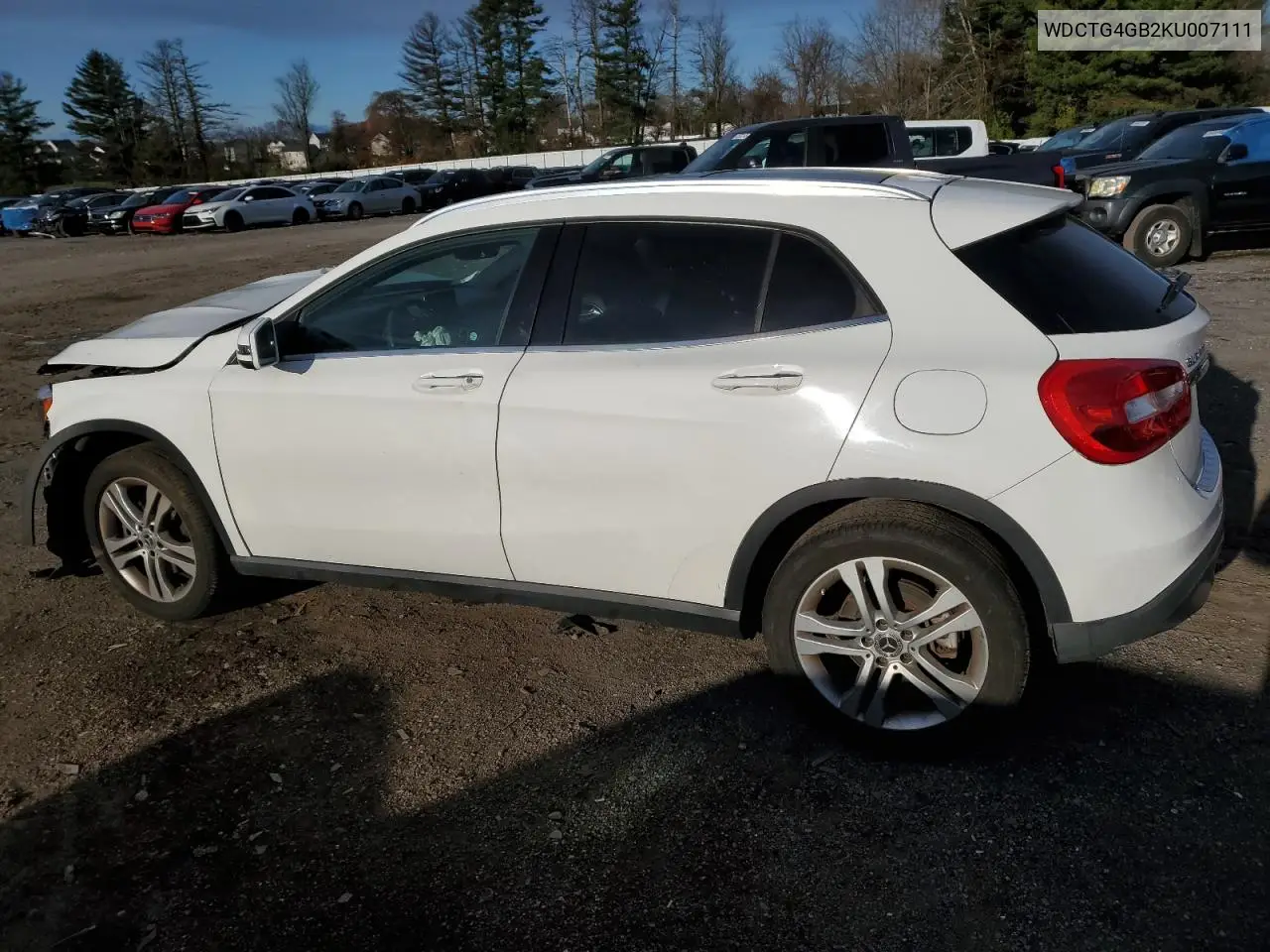 WDCTG4GB2KU007111 2019 Mercedes-Benz Gla 250 4Matic