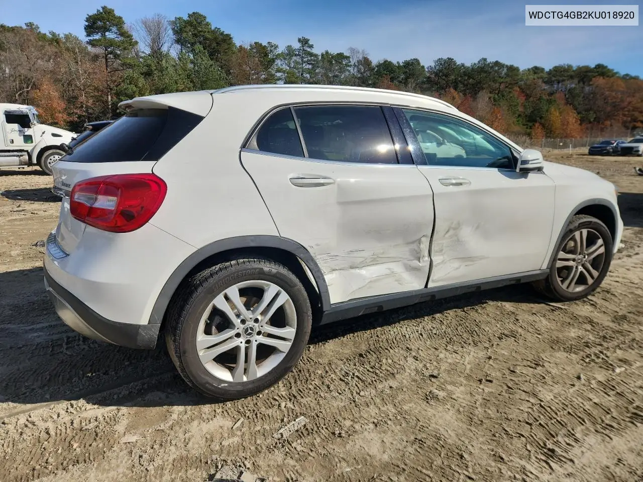 WDCTG4GB2KU018920 2019 Mercedes-Benz Gla 250 4Matic