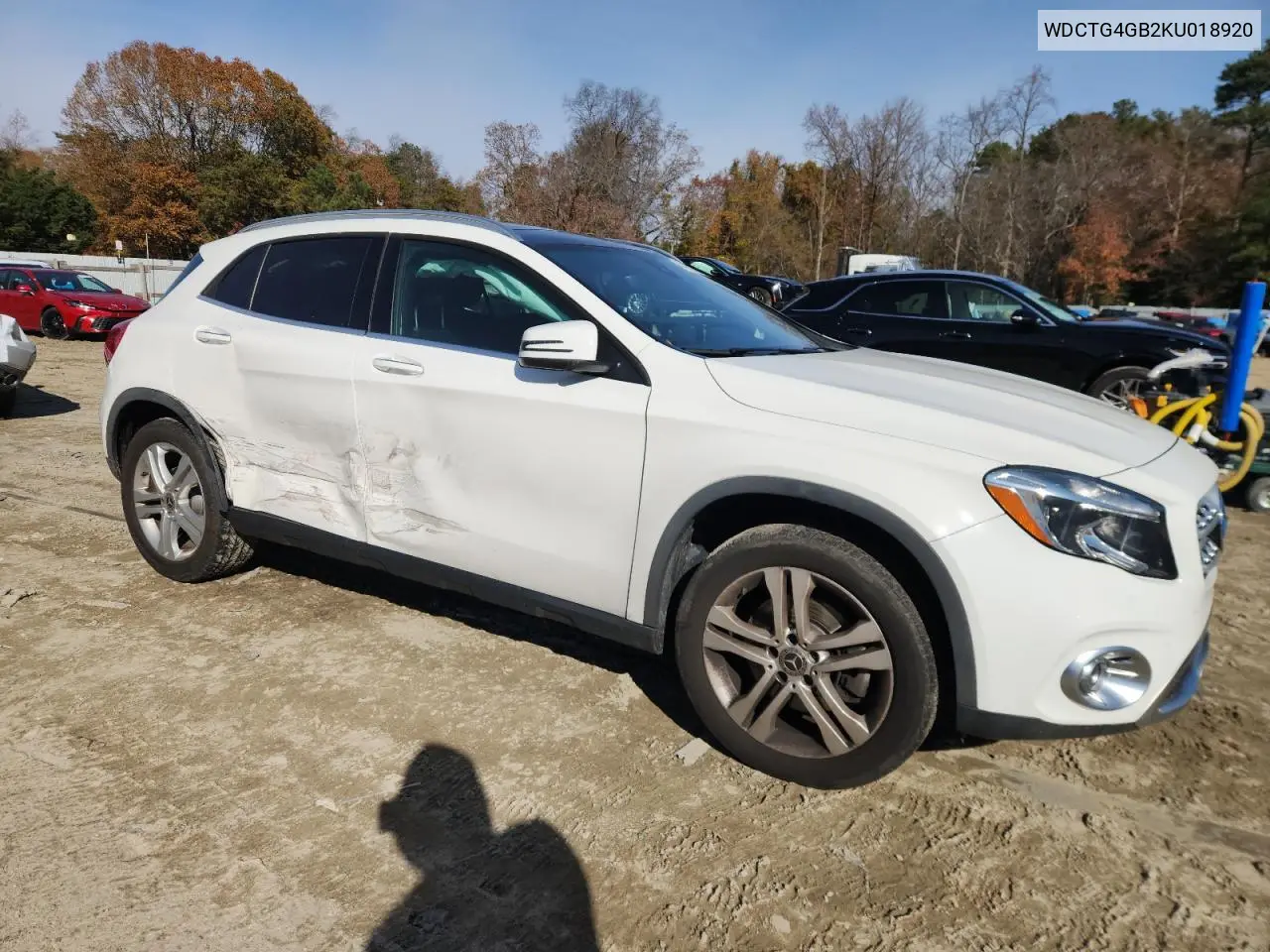 WDCTG4GB2KU018920 2019 Mercedes-Benz Gla 250 4Matic
