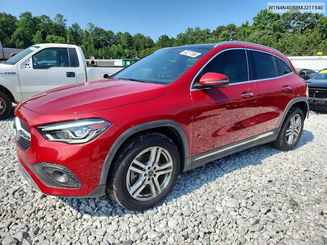 2021 Mercedes-Benz Gla 250 VIN: W1N4N4GB8MJ211540 Lot: 58217986