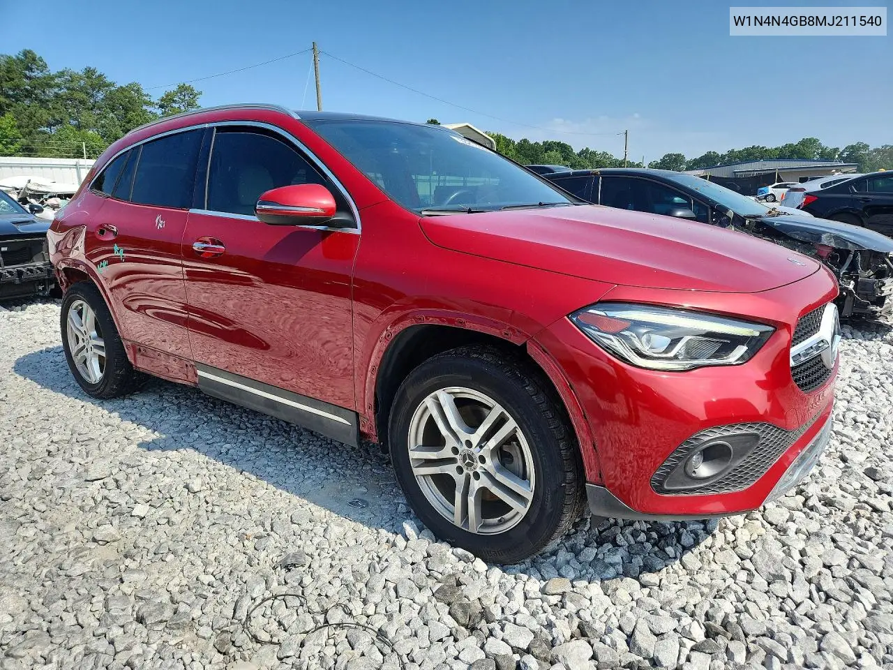 2021 Mercedes-Benz Gla 250 VIN: W1N4N4GB8MJ211540 Lot: 58217986