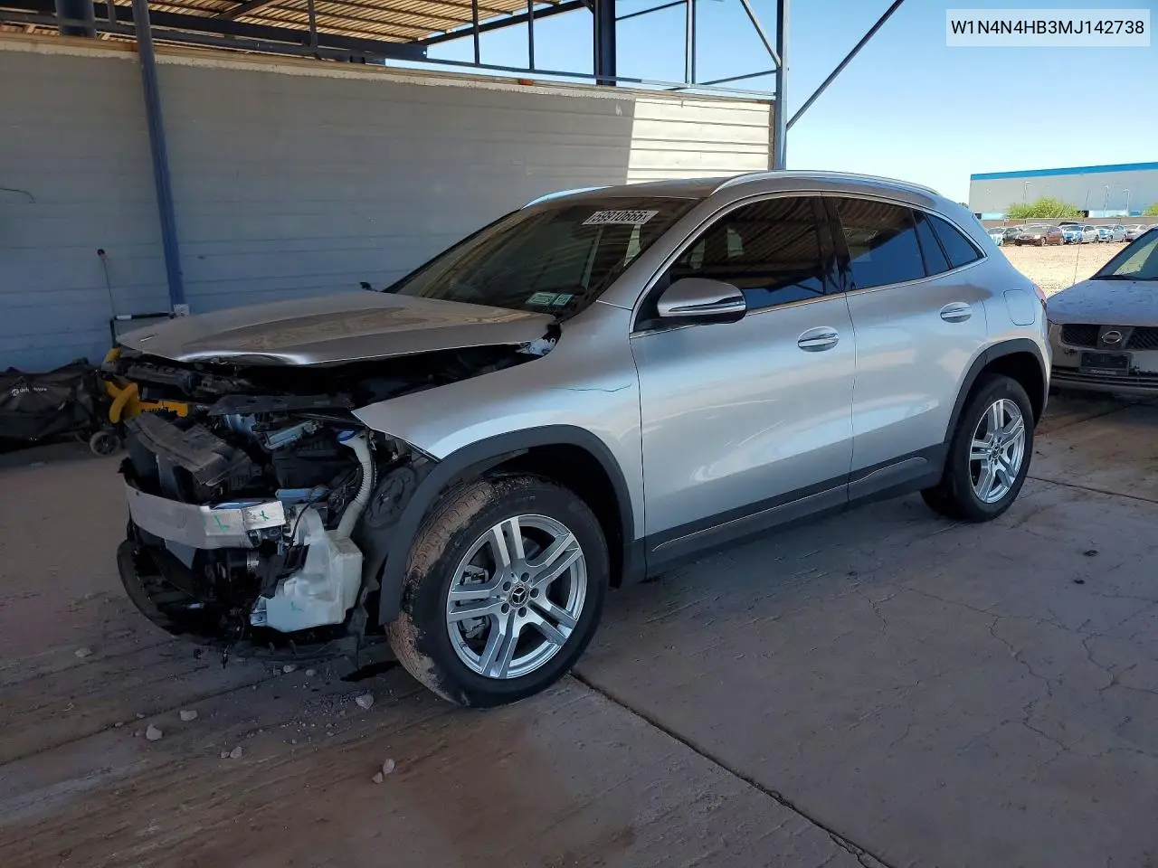 2021 Mercedes-Benz Gla 250 4Matic VIN: W1N4N4HB3MJ142738 Lot: 59910666