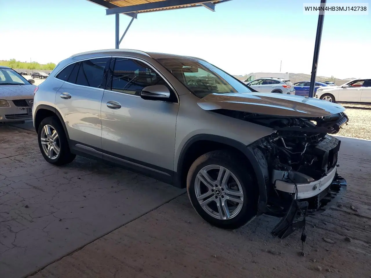 2021 Mercedes-Benz Gla 250 4Matic VIN: W1N4N4HB3MJ142738 Lot: 59910666