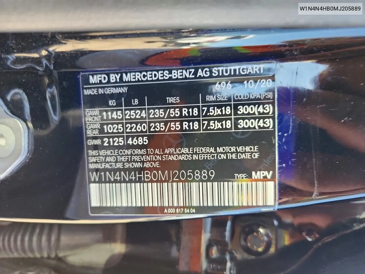 2021 Mercedes-Benz Gla 250 4Matic VIN: W1N4N4HB0MJ205889 Lot: 61083526